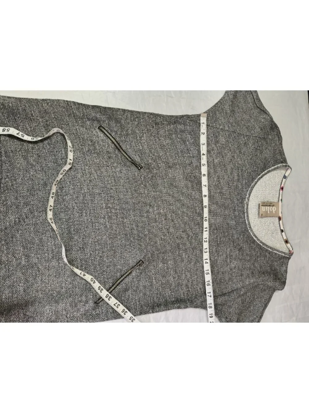 Dolan Anthropologie Fiona Gray Knit Black Lace Trim Shift Dress Size Women's XS - Picture 11 of 14